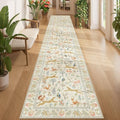 DUKINO 2x12 Washable Runner Rug, Non Slip Animal Rug for Kitchen, Beige by DUKINO