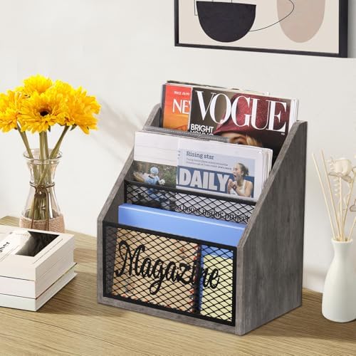 YINMIT 3 Tier Magazine Rack, Stepped Magazine Holder Floor for Home Storage - Image 7