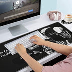 Keyboard Wrist Rest and Mouse Pad Wrist Support Set,Ergonomic Memory Foam Wrist Pad & Non Slip Base for Home Office Working Studying Easy Typing,Pain Relief,Skull Skeleton Black Background - Image 2