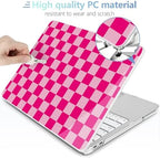 MEEgoodo 4-in-1 Printed Case for MacBook Neo 13 inch 2026 Release Model A3404, Laptop Hard Shell Cases with Keyboard Skin & Screen Protector & Webcam Covers, Rose&Light Pink Checkerboard - Image 3