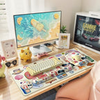 iLeadon Mouse Pad Set，Vintage Stickers Large Desk Mat with Wrist Rest - Image 6