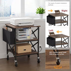 Large Printer Stand with Storage Bag, 23.6'' x 23.6'' with Power Outlet - Image 5