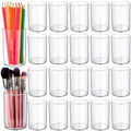 Crtiin 20 Pack Clear Acrylic Pen Holder Makeup Brush Round Pencil Holder for Desk Pen Cups Desk Organizers and Storage Desktop Stationery Organizer for Office School Home Supplies by Crtiin