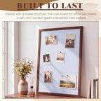 Leinuosen 17" x 23" Cork Bulletin Board, Blue Stripe, Wood Frame - Image 5