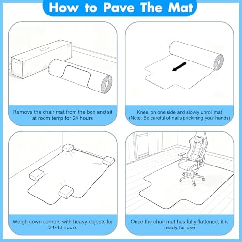 Office Chair Mat for Carpet - 36x48 Inch Heavy-Duty Protection for Low Pile Plastic Computer Desk Floor Protectors for Chairs - Image 6