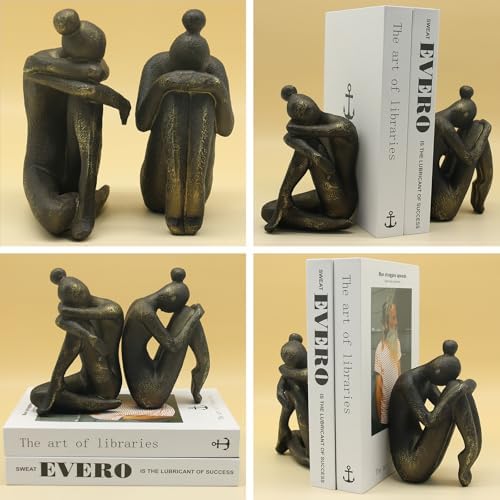 Lukitas Unique Decorative Girl Thinker Bookends, Book Holder, Resin 6.5'' - Image 2