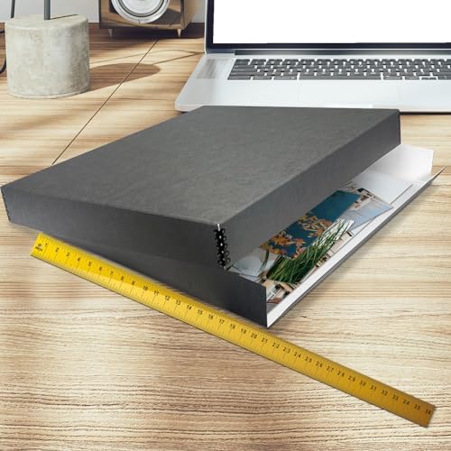 Golden State Art, Drop Front Archival Storage Box, Gray, 20.75x24.75x3 Inch - Image 3