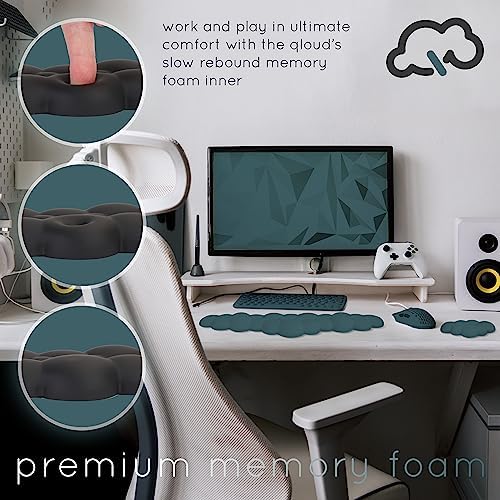 Cloud Keyboard Wrist Rest – Create-ables Qloud Cloud Wrist Rest for Computer Keyboard and Mouse, Ergonomic Memory Foam Wrist Pad with Non-Slip Base, Includes Cloud Mouse Pad – Dark Teal - Image 5