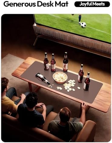 YSAGi Leather Desk Protector, Office Mat, Large Mouse Mat, Non-Slip PU Leather Blotter, Laptop Desk Mat, Waterproof Writing Pad for Office and Home(Chocolate, 63" x 17.2") - Image 7