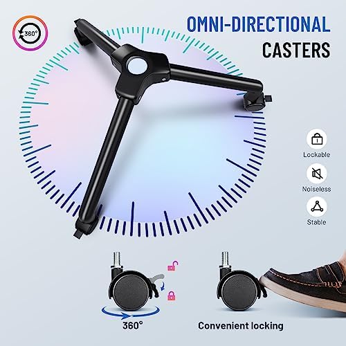 CAHAYA Projector Stand Adjustable Laptop Tripod Stand Portable with Casters - Image 4