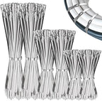 Therwen 600 Pcs Metal Zip Ties Heavy Duty 304 Stainless Steel, Multi Sizes by Therwen