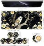 Keyboard Mouse Pad Set, Extended Gaming Mouse Pad+Ergonomics Keyboard Wrist Rest Support, Memory Foam, Easy Typing Pain Relief, 4Pcs XL Ultra Thick Desk Mat,Owl Flower - Image 6