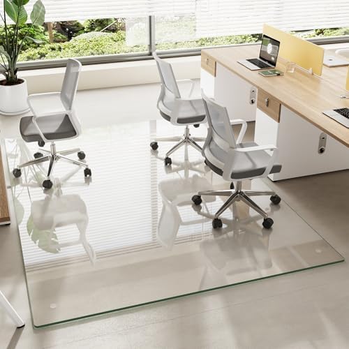 60" x 80" Tempered Glass Chair Mat for Carpet & Hard Floors by MYSUNORIA