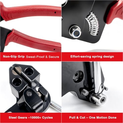 Geila Stainless Steel Cable Tie Gun Kit – 250pcs Metal Zip Ties with Adjustable Tensioning Tool, Heavy Duty Outdoor Fastening Set for Fencing, Exhaust Wrap, Gardening, Automotive - Image 4