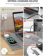 Mouse Pad with 15W Wireless Charging, XXL Large Leather Desk Mat, Gray - Image 4