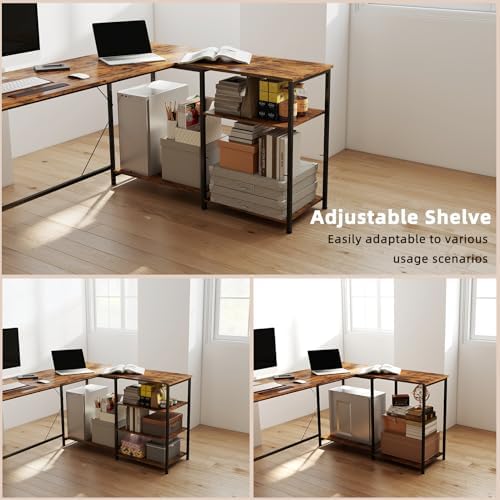 YOSHOOT 63" L Shaped Computer Desk, Gaming Desk - Image 5