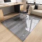 Tempered Glass Chair Mat for Carpet, 46"x55" Grey Floor Mat by MYSUNORIA