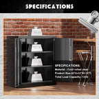 Greenvelly Metal Garage Storage Cabinet,36" Black Lockable Metal Cabinets with 2 Doors and Shelves,Storage Locking Counter Cabinet for Home Office,Garage,Kitchen,School - Image 4
