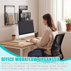 AmazingSpark 2 Pcs 12 Inch Metal Wall Magazine Holder High Pocket Mesh Hanging File Organizer Wall Mounted Storage Rack with Screws for Magazines Documents File for Office Home Organization(2.4 Inch) - Image 6