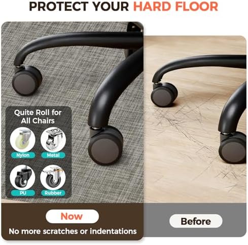 BAGAIL Office Chair Mat for Hardwood Floor, 48"x60" Heavy Duty Computer Chair Mat - Fast Flat & Smooth Glide - Non-Slip Desk Chair Floor Protector for Home Office - Brown - Image 3