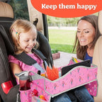 PILLANI Kids Travel Tray for Car - Toddler Car Activities, Car Seat Tray with Activity Sheets & Pens, Road Trip Essentials for Car & Airplane, Travel Lap Desk Accessories - Road Trip Activities Toys - Image 2