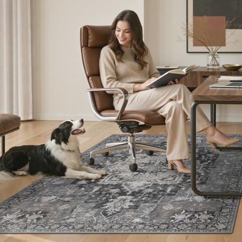 36"x48" Office Chair Mat for Hardwood Floor, Non-Slip Washable Black - Image 7