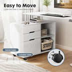 DUMOS File Cabinet with 3 Drawers, Wood Under Desk Storage Printer Stand - Image 6