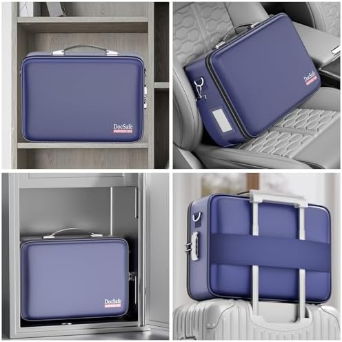 DocSafe Fireproof Document Box Hard Case with Lock ＆ Accordion File Folder - Image 6