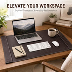 Leather Desk Pad with Side Rails, Paper Holder and Desk Protector,Ideal Ideal for Writing, organizing, and safeguarding desks at Home or Office in Style - Image 4