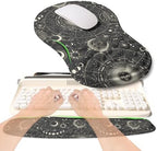 2-in-1 Ergonomic Set, Wave Rise Keyboard Wrist Rest and Massage Bulge Slope Mouse Pad Wrist Support, Cushion Memory Foam Integrated to Relieve Wrist Pain, Constellation by KUOSGM