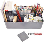 -Large Portable Caddy, DIY Dividers, 8 Compartments, School Office Supplies Home Business Organizer,Portable Basket with Handle Storage Made in USA (6 PACK, Orion Gray) - Image 3