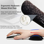 Large Gaming Mouse Pad, Keyboard Wrist Rest pad + Mouse Wrist pad + Coaster Set Extended Waterproof Non-Slip Table mat Suitable for Home Office Learning Games - Rose Gold Glitter Black Psalm46:10 - Image 7