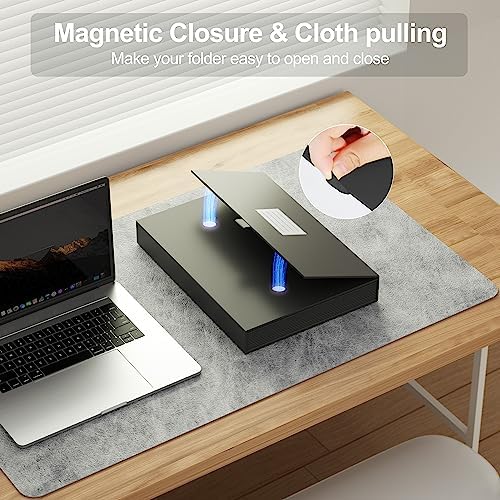 JiaWei Folder with Pockets, Accordion File Organizer with Magnetic Closure, A4 Letter Size Black File Folder - Image 6