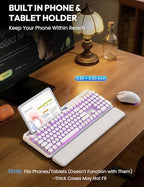 Wireless Keyboard and Mouse, Backlit Typewriter with Magnetic Wrist Rest - Image 4