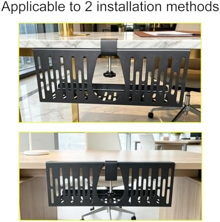 Under Desk Cable Management Tray, Cord Organizer for Desk Cable Management Tray Under Desk with Clamp for Home Office, Standing Desk (2Pack Black) - Image 4