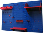 Wall Control Pegboard Organizer 4 ft. Metal Pegboard Standard Tool Storage Kit with Blue Toolboard and Red Accessories - Image 2