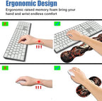 4 in 1 Ergonomic Memory Foam Mouse Pad Wrist Rest Set, Large XXL Gaming Desk Pad + Keyboard Wrist Rest + Mouse Wrist Cushion + Coaster for Home Office Study Gaming, Moon Peak Flowers - Image 5