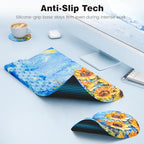 Ospelelf Ergonomic Mouse Pad and Keyboard Stand Wrist Rest Set, Memory Foam Comfort, Pain Relief for Typing, Office Desk Accessories, Sunflower - Image 4