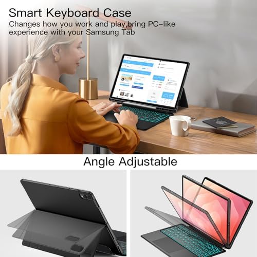JUQITECH Magnetic Keyboard Case for Samsung Galaxy Tab S11 Ultra 14.6 Inch - Image 6