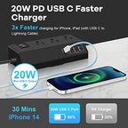 3 Outlet Desk Clamp Power Strip with 4 USB Ports - Desktop Edge Mount Surge Protector - Clamp on Power Strip USB C 20W - Desk, Men, Hotel, Home, Office, Gaming, Phone, Computer, Electronic Accessories - Image 3