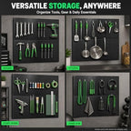 6 Pack Peg Board, 16×12" Black Metal Pegboard Wall Panels for Garage - Image 4