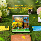3D Time Piece Calendar 2027 With 52 Weekly Calendars, 3D memo pad tear away calendar 2027, Artsy Pads Suitable for Room and Office Desktop Decoration, Gift Giving (Sunfulower Garden) - Image 2