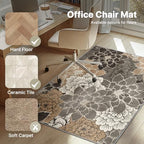 48"x60" Office Chair Mat for Hardwood Floor, Non-Slip Washable Grey Beige - Image 3