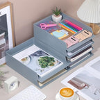 Wenqik Gray Letter Trays Stackable, 6 Pcs Plastic Desk Organizer - Image 5