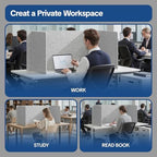 Desk Divider Privacy Screen 3 Panel Sound Absorbing - 47.2”x 23.6”x 19.7” Freestanding Acoustic Partitions for Office, Noise Reducing Panels for School, Home, Library,Sliver Grey - Image 5