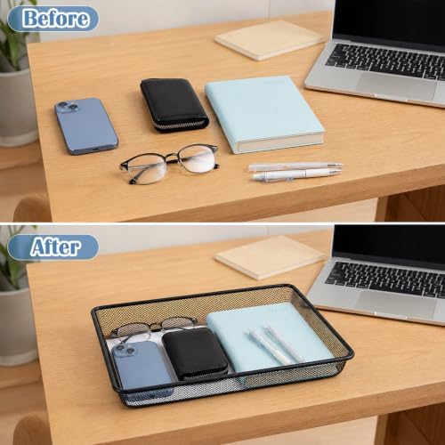 BTSKY 3 Pack Metal File Tray, Desk Organizer for Office Documents & Papers - Image 4
