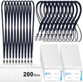 Marspark 4"x3" Name Badge Holder with Lanyard Bulk, Dark Blue, 200 Sets by Marspark