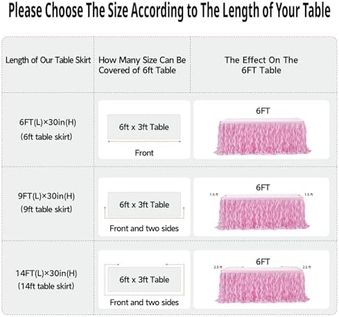 leegleri 9ft Baby Pink Tutu Table Skirt Tulle Table Skirt for Rectangle&Round Tables,Tutu Ruffle Tablecloth for Princess Girls 1st Baby Girl Birthday Party,Baby Shower Decoration,Gender Reveal - Image 5