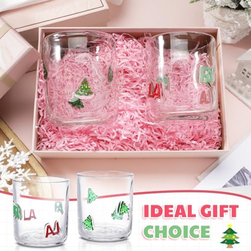 SiliFine 2 PCS Christmas Fa La Icon Juice Glasses - Image 6