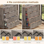 SEDETA Farmhouse 4 Drawer File Cabinet, Filing Cabinet for Home Office, Wood Office File Cabinets for Letter/Legal/A4 Size, File Cabinet Organizer with Printer Stand for Study Room, Living Room, Grey - Image 4